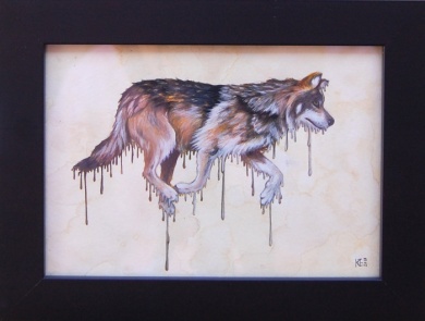 Canis lupis baileyi • 2013 • Watercolor and Gouache on Paper • 5x7"