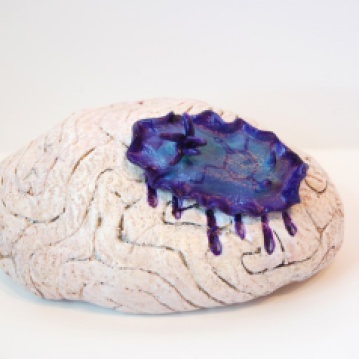 Brain Coral • 2014 • Oil and Acrylic on Epoxy Resin • 3"x5"